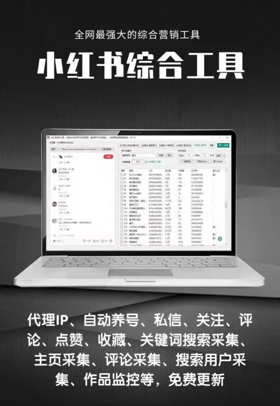 小红书综合引流工具(正版自动更新)-集采集|监控|关注|评论|点赞|截留养号为一体的小红书综合营销工具---测试-潜行者