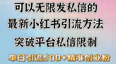 最新“摆烂式”引流打法，小红书私信引流，单天引流100+-潜行者