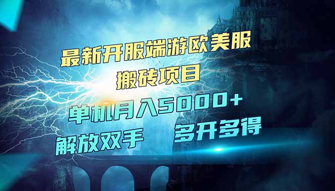 （14516期）全网热门游戏欧美服端游搬砖，最新开服，项目红利期，单机月入5000+-潜行者