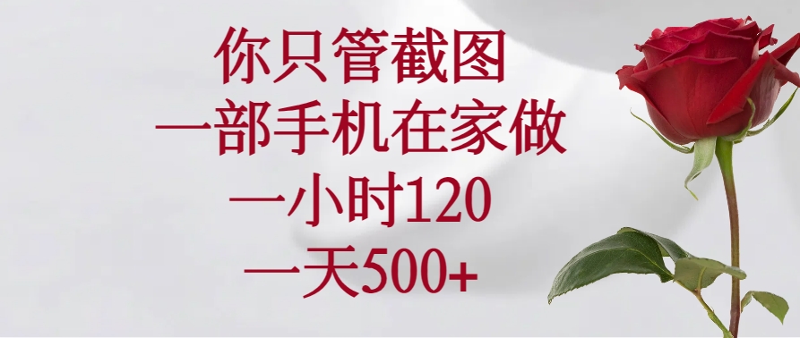 （14248期）你只管截图，一部手机在家做，一小时120，一天500+-潜行者