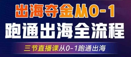 2025出海夺金从0-1跑通出海全流程，三节直播课从0-1跑通出海，教你用AI跑通全流程-潜行者