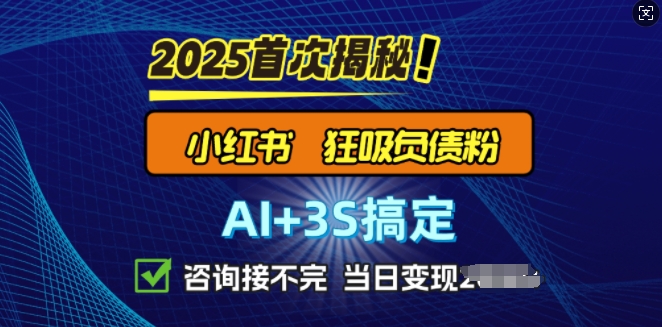 2025引流天花板：最新小红书狂暴负债粉思路，咨询接不断，当日入多张-潜行者