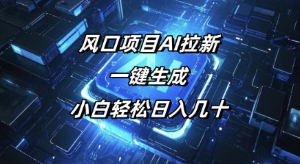 风口项目AI拉新，一键生成，小白轻松日入几十-潜行者