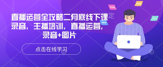 直播运营全攻略二月底线下课录音，主播培训，直播运营，录音+图片-潜行者
