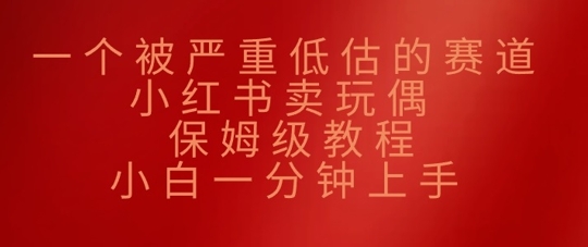 一个被严重低估的赛道，小红书卖玩偶，保姆级教程，小白一分钟上手-潜行者