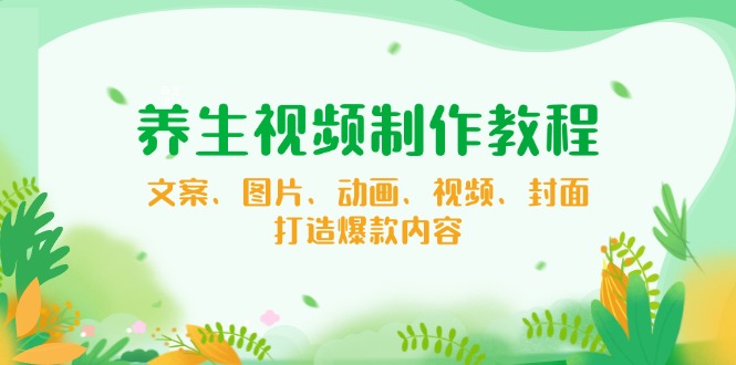 （14163期）养生视频制作教程，文案、图片、动画、视频、封面，打造爆款内容-潜行者