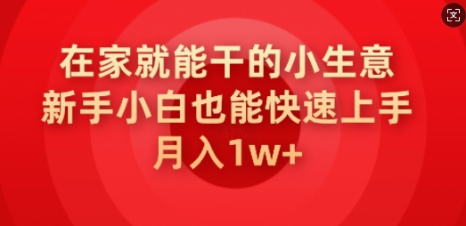 在家就能干的小生意，新手小白也能快速上手，月入1w-潜行者