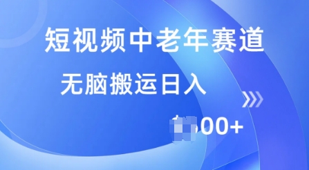 短视频中老年赛道，操作简单，多平台收益，无脑搬运日入多张-潜行者