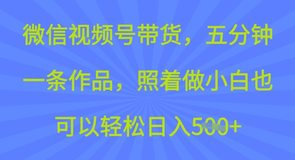 微信视频号带货，五分钟一条作品，照着做小白也可以轻松日入5张-潜行者