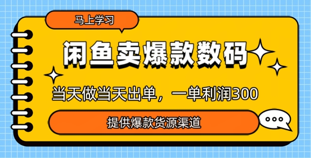 闲鱼卖爆款货源，当天做当天出单，一单利润3张-潜行者