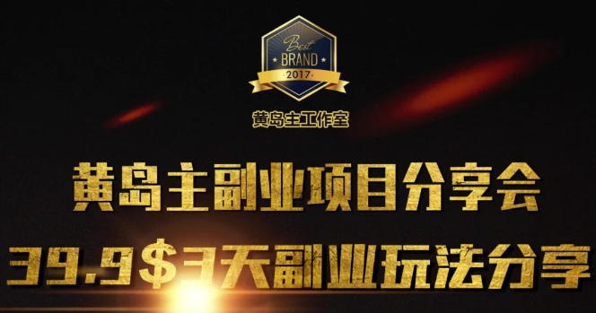 黄岛主副业分享会1期：3天3个副业玩法，速度上车-潜行者