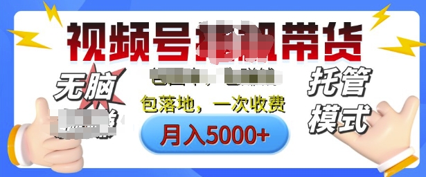 视频号挂J橱窗带货，纯托管模式，日入多张，无需剪辑，无需选品，有账号即可托管【揭秘】-潜行者