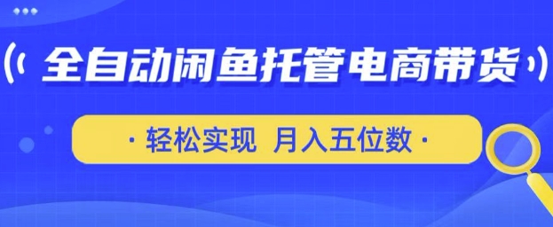 全自动闲鱼托管式电商带货，只需一部安卓手机和一个闲鱼号，轻松实现月入五位数【揭秘】-潜行者