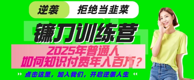 【网创项目终点站-镰刀训练营超级IP合伙人】25年普通人如何通过知识付费实现逆袭【揭秘】-潜行者