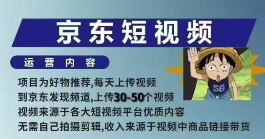 京东短视频带货课，无需自己拍摄剪辑，保姆式教学，两天快速上手-潜行者